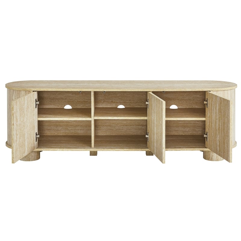 Overture TV Stand in Travertine