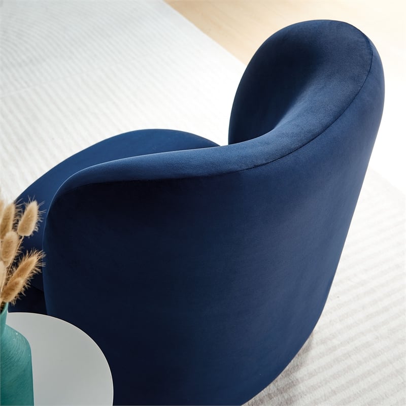 monroe accent chair in midnight blue walnut
