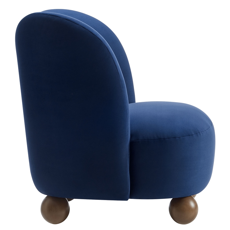 monroe accent chair in midnight blue walnut