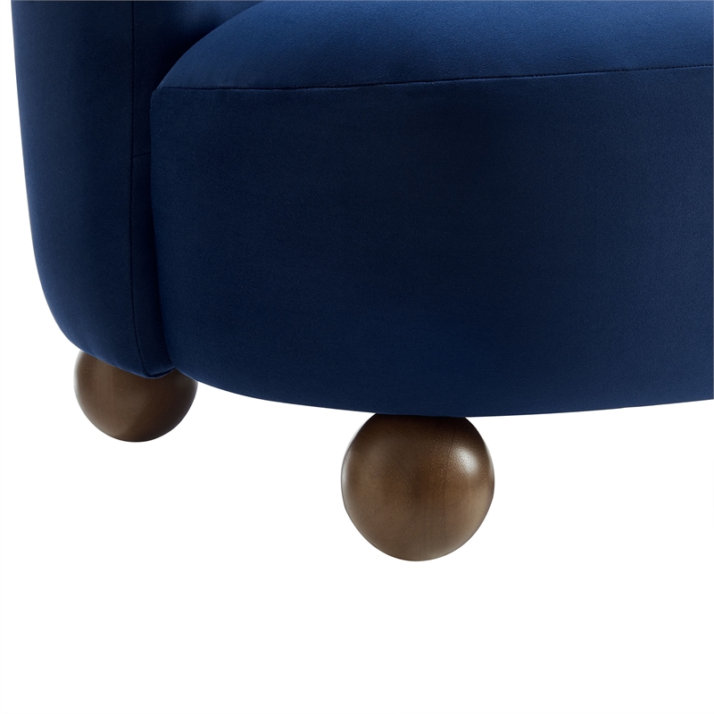 monroe accent chair in midnight blue walnut
