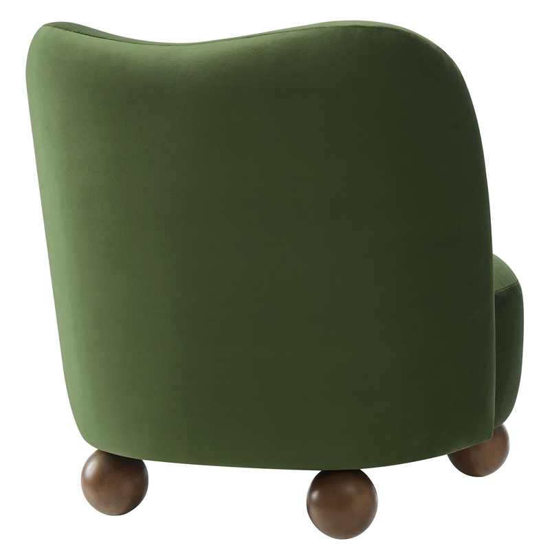 Monroe Accent Chair in Moss Green Walnut