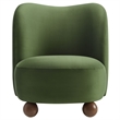 Monroe Accent Chair in Moss Green Walnut