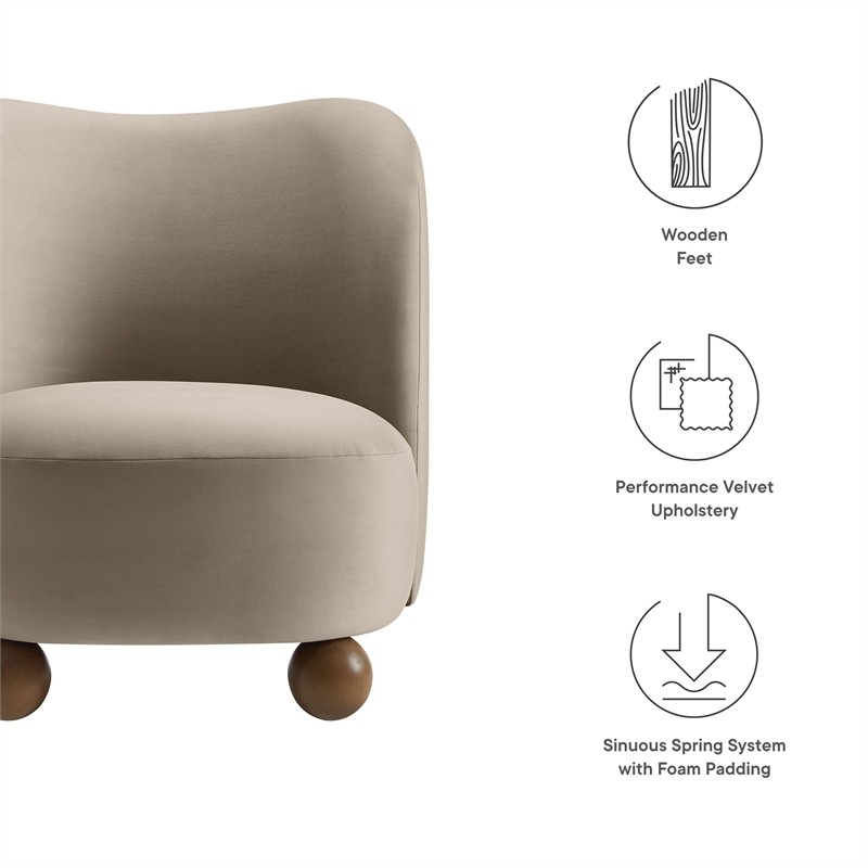 Monroe Accent Chair in Taupe Walnut