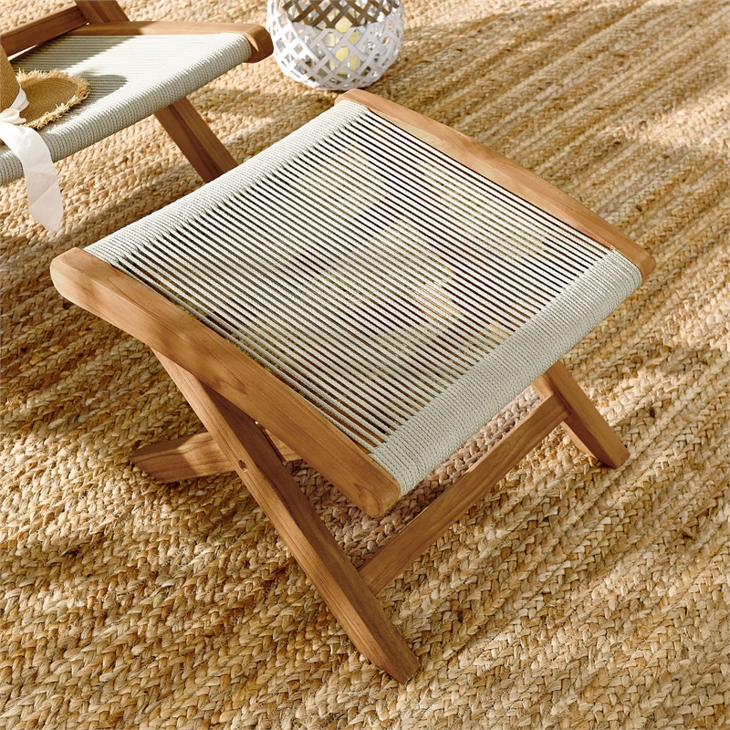 Vienna Folding Ottoman in Natural Natural