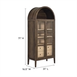 Nolan Arched Storage Display Cabinet in Walnut Hickory