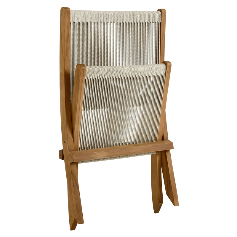 Vienna Folding Accent Lounge Chair in Natural Natural
