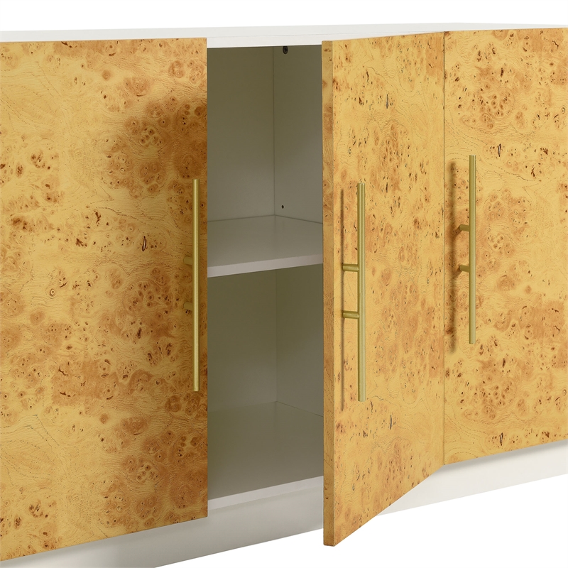 Abel Sideboard Buffet TV Stand in White Bleached Burl