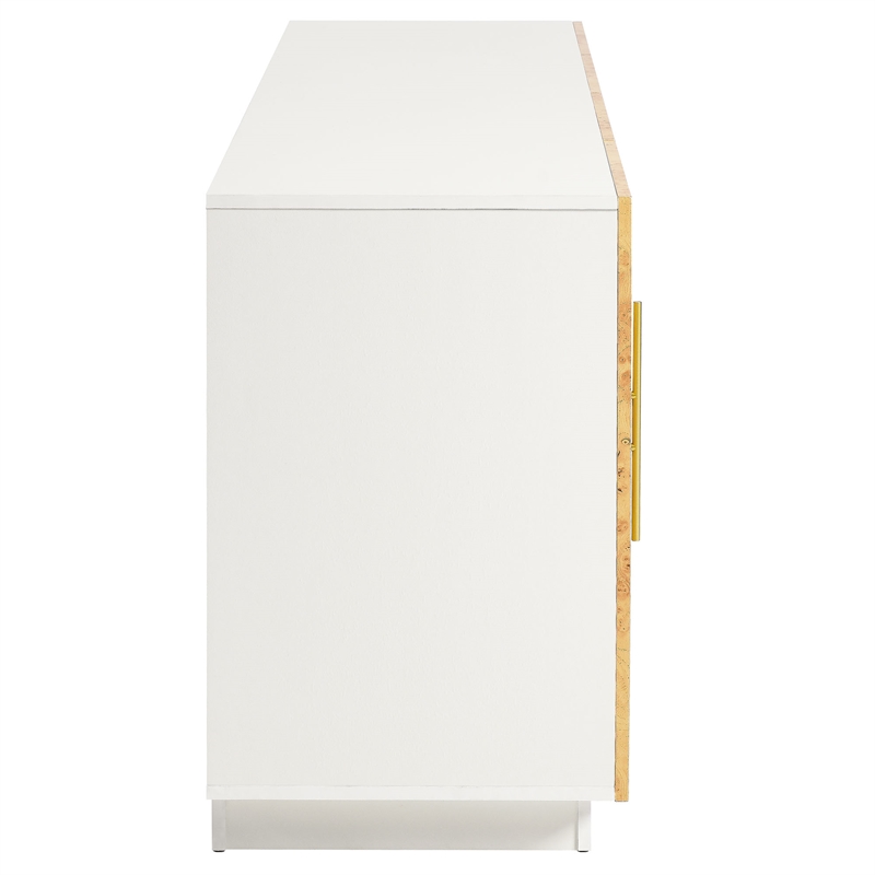 Abel Sideboard Buffet TV Stand in White Bleached Burl
