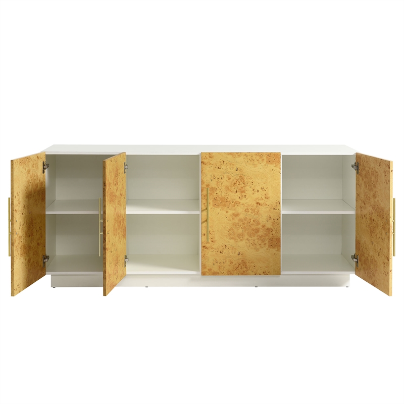 Abel Sideboard Buffet TV Stand in White Bleached Burl