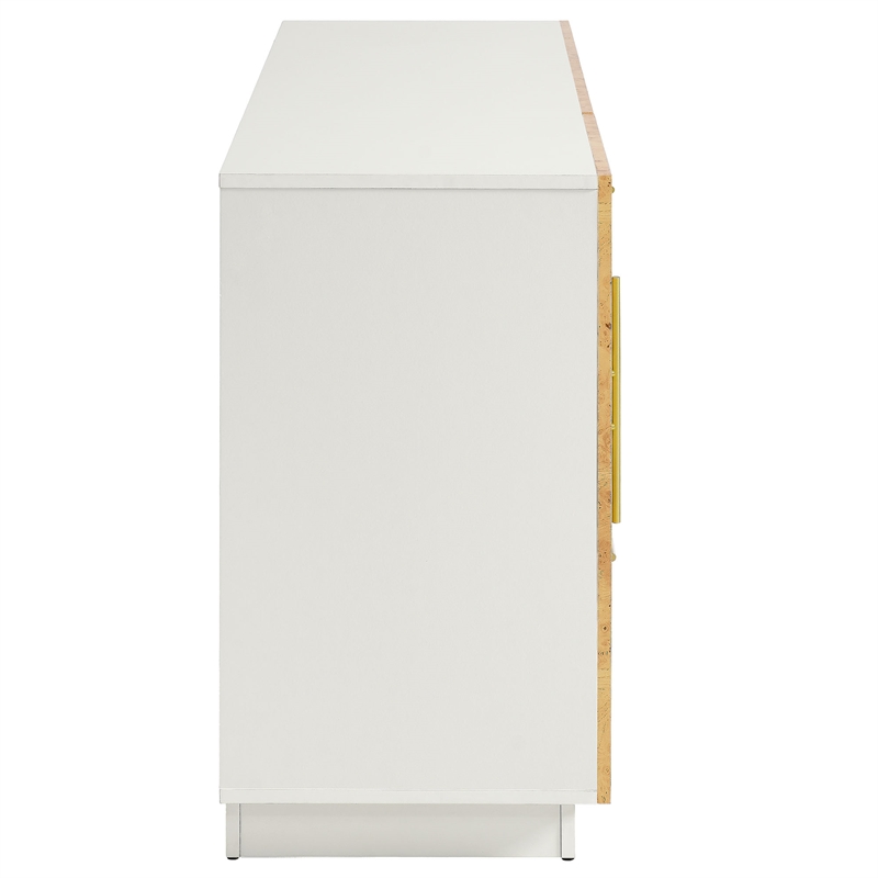 Abel Sideboard Buffet TV Stand in White Bleached Burl