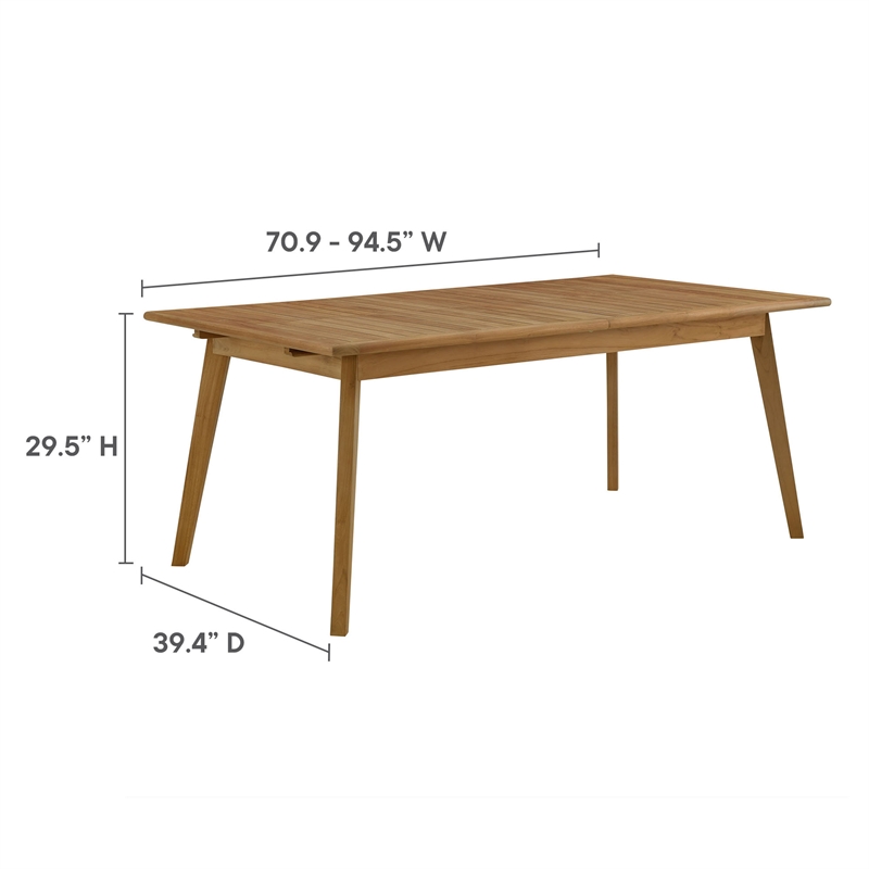 Vienna 7-Piece Dining Set with Armless Chairs in Natural Natural