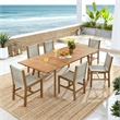 Vienna 7-Piece Dining Set with Armless Chairs in Natural Natural