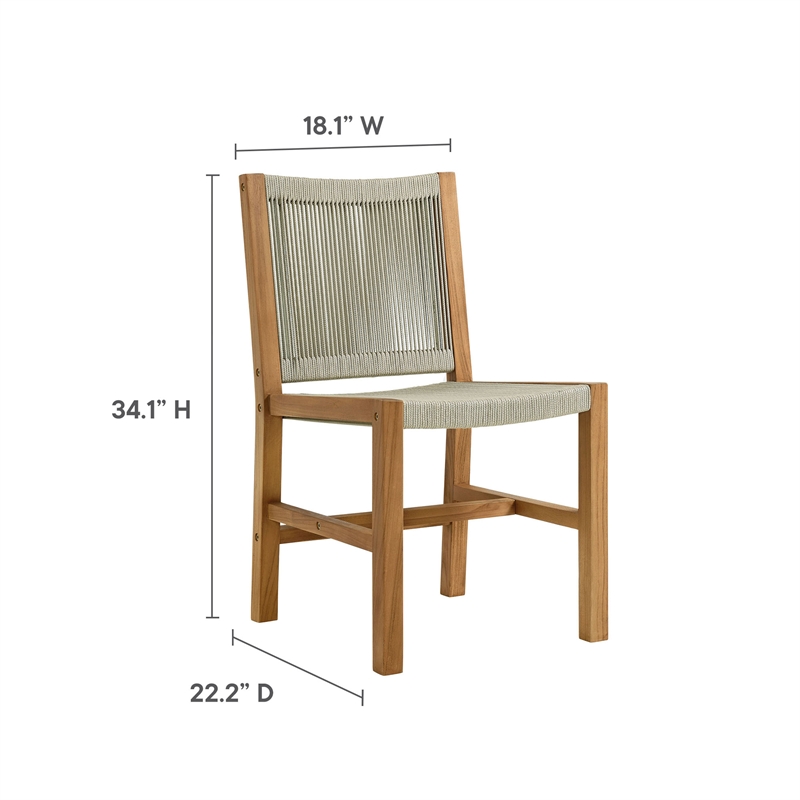 Vienna 3-Piece Dining Set with Armless Chiars in Natural Natural