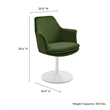 Lippa Swivel Dining Armchair in White Moss Green