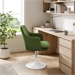 Lippa Swivel Dining Armchair in White Moss Green