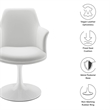 Modway Lippa Vegan Leather Upholstered Swivel Dining Armchair in White White