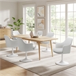 Modway Lippa Vegan Leather Upholstered Swivel Dining Armchair in White White