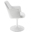 Modway Lippa Vegan Leather Upholstered Swivel Dining Armchair in White White