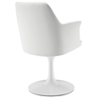 Modway Lippa Vegan Leather Upholstered Swivel Dining Armchair in White White