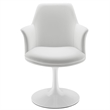 Modway Lippa Vegan Leather Upholstered Swivel Dining Armchair in White White