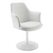 Modway Lippa Vegan Leather Upholstered Swivel Dining Armchair in White White