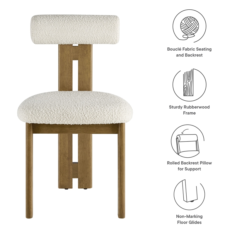 Torian Dining Chair Set of 2 in French Oak Ivory