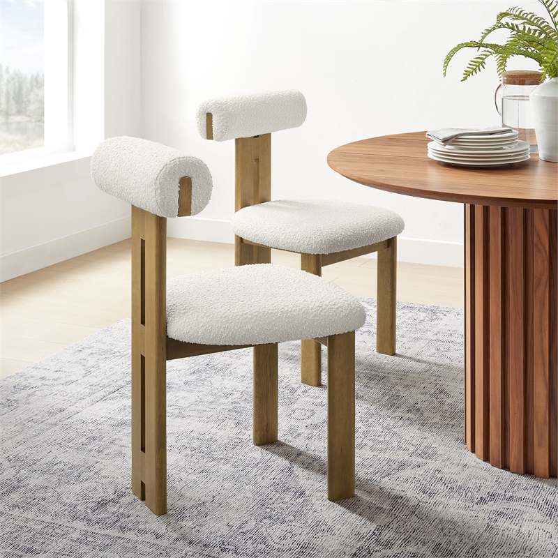 Torian Dining Chair Set of 2 in French Oak Ivory
