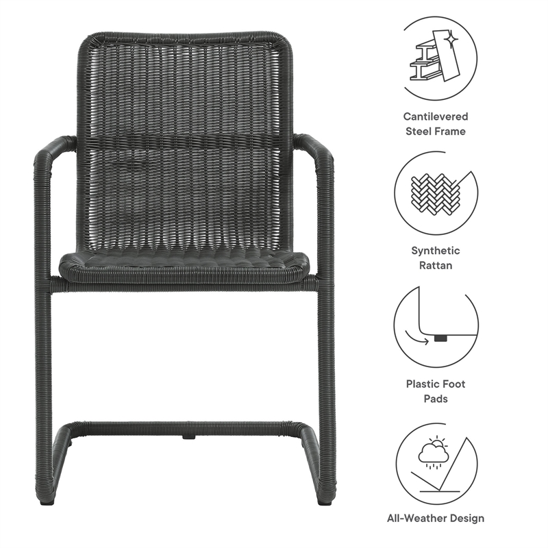 Abacus Dining Chairs Set of 2 in Slate