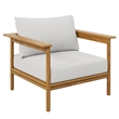 Modway Wren 4-Piece Solid Teak Wood Patio Set in Natural Sail