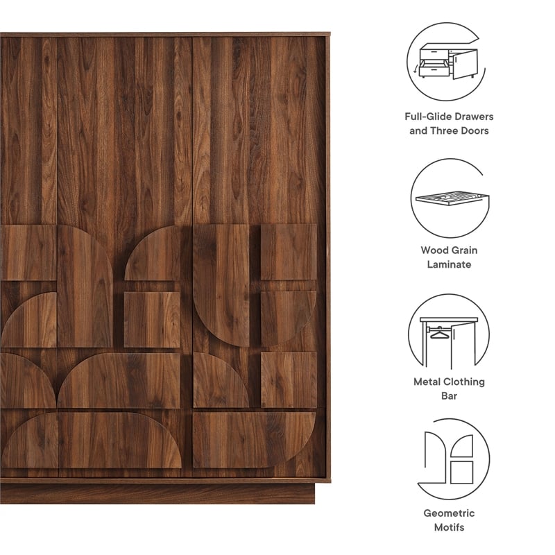Bulwark Wardrobe Closet in Walnut
