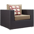 Modway Convene 4-Piece Outdoor Patio Sectional Set in Espresso/Mocha