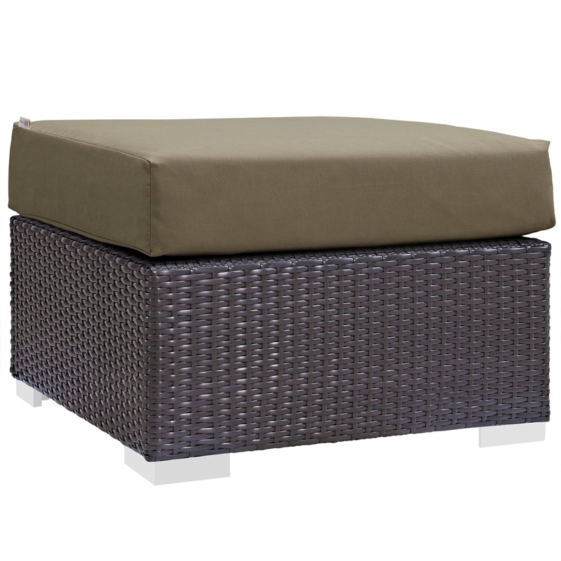 Modway Convene 4-Piece Outdoor Patio Sectional Set in Espresso/Mocha