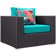 Modway Convene 4 Piece Sectional Set in Espresso Turquoise