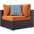 Modway Convene 8-Piece Synthetic Rattan Weave Sectional Set in Espresso/Orange
