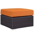 Modway Convene 8-Piece Synthetic Rattan Weave Sectional Set in Espresso/Orange
