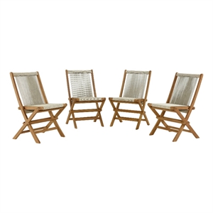 Vienna Folding Chairs Set of 4 in Natural Natural