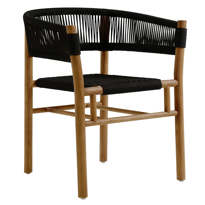 Vienna Curved-Back Dining Armchairs Set of 2 in Natural Black