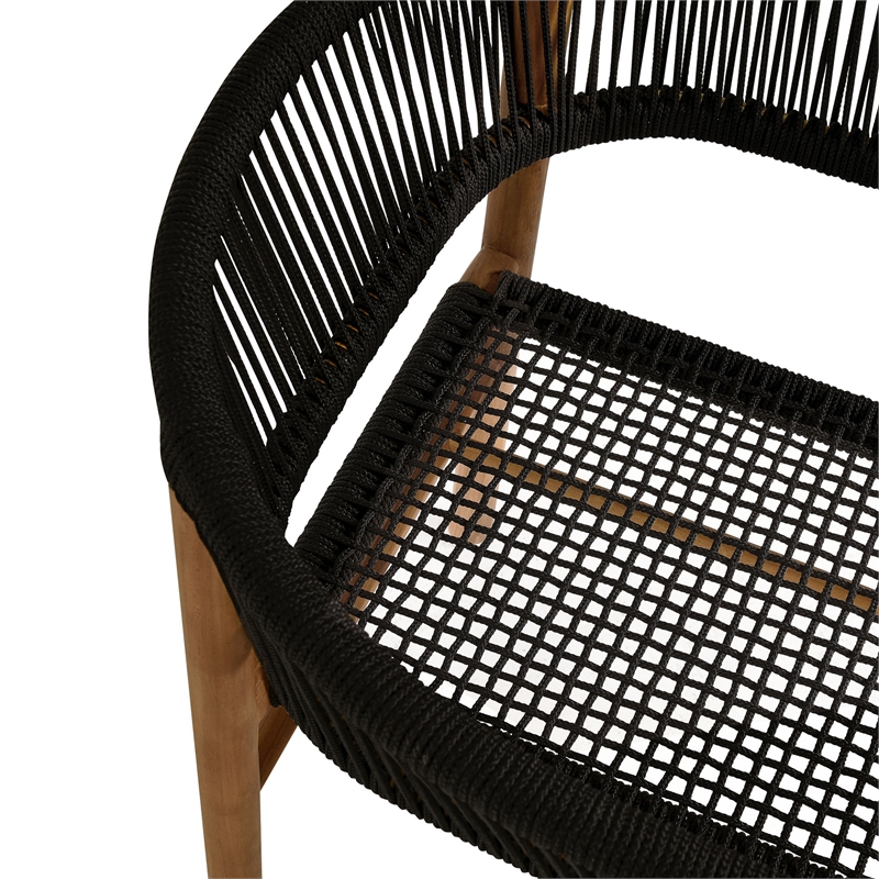 Vienna Curved-Back Dining Armchairs Set of 2 in Natural Black