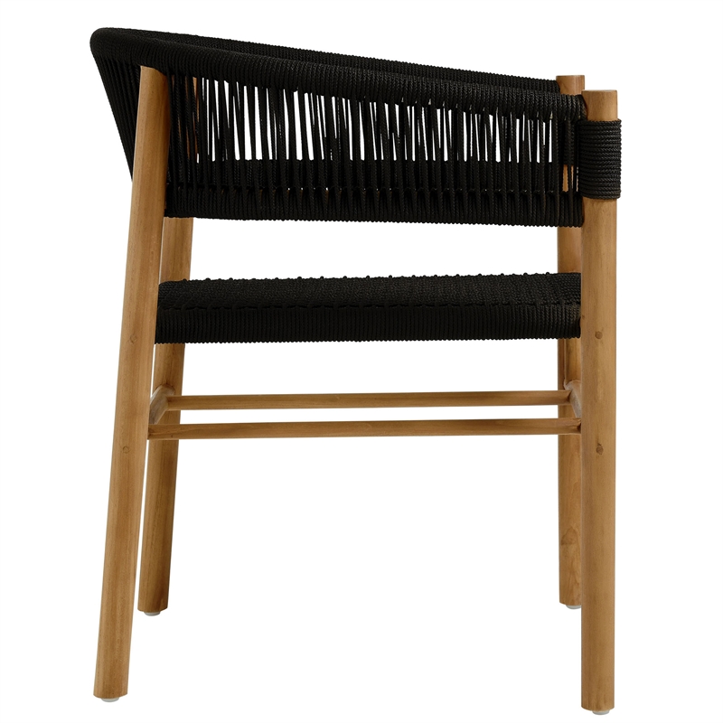Vienna Curved-Back Dining Armchairs Set of 2 in Natural Black