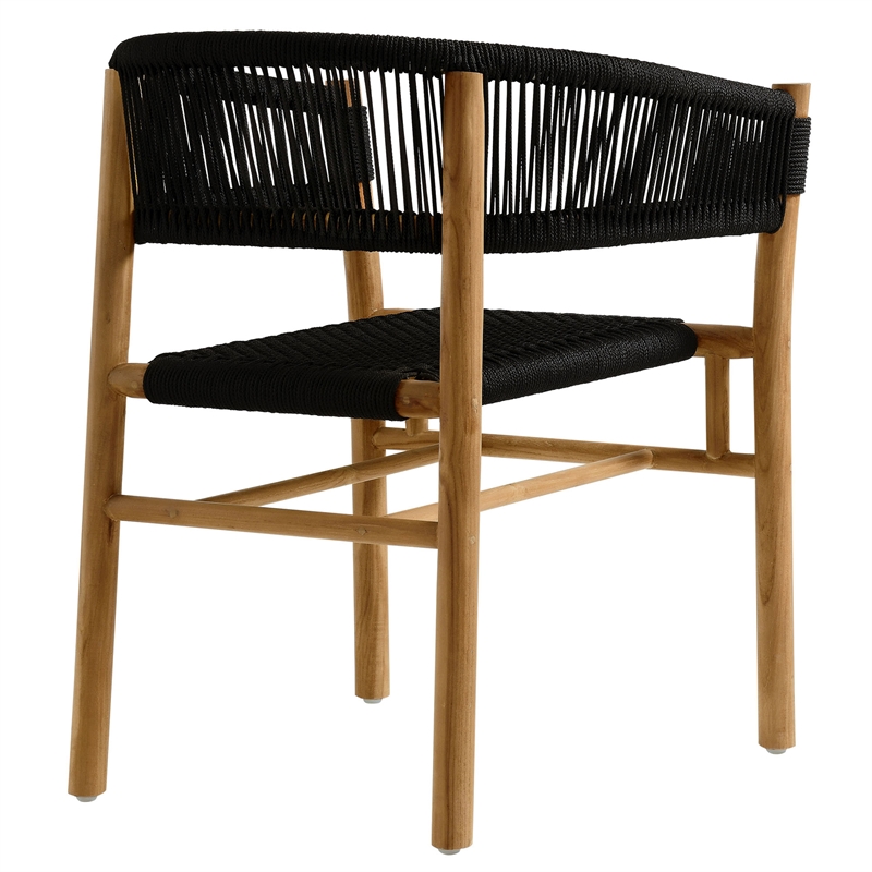 Vienna Curved-Back Dining Armchairs Set of 2 in Natural Black