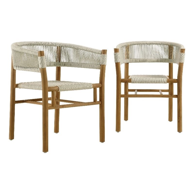 Vienna Curved-Back Dining Armchairs Set of 2 in Natural Natural