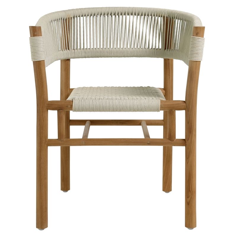 Vienna 7-Piece Dining Set with Curved-Back Armchairs in Natural Natural