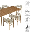 Vienna 7-Piece Dining Set with Curved-Back Armchairs in Natural Natural