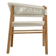 Vienna 7-Piece Dining Set with Curved-Back Armchairs in Natural Natural