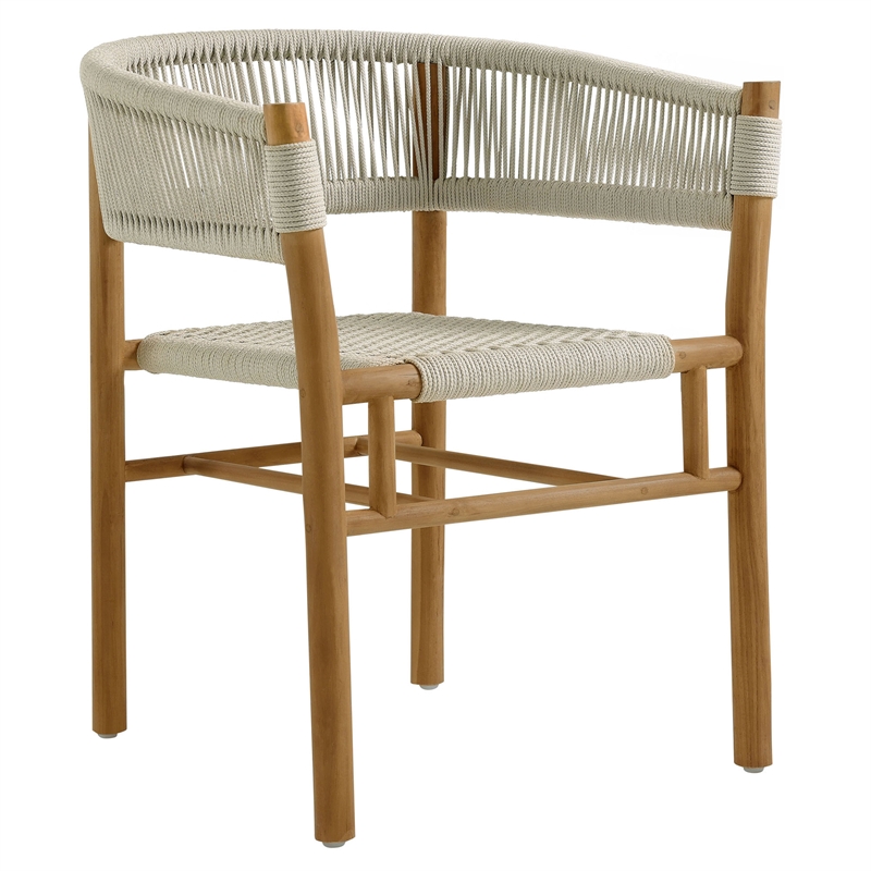 Vienna 5-Piece Dining Set with Curved-Back Armchairs in Natural Natural