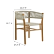 Vienna 5-Piece Dining Set with Curved-Back Armchairs in Natural Natural