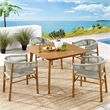 Vienna 5-Piece Dining Set with Curved-Back Armchairs in Natural Natural
