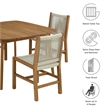 Vienna 5-Piece Dining Set with Armless Chairs in Natural Natural