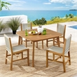 Vienna 5-Piece Dining Set with Armless Chairs in Natural Natural