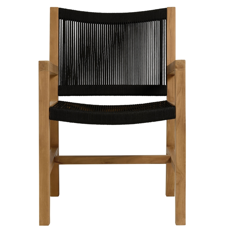 Vienna 5-Piece Dining Set with Armchairs in Natural Black